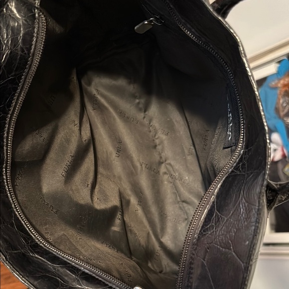 FURLA Black Crocodile-Embossed Tote Bag - Picture 9 of 15